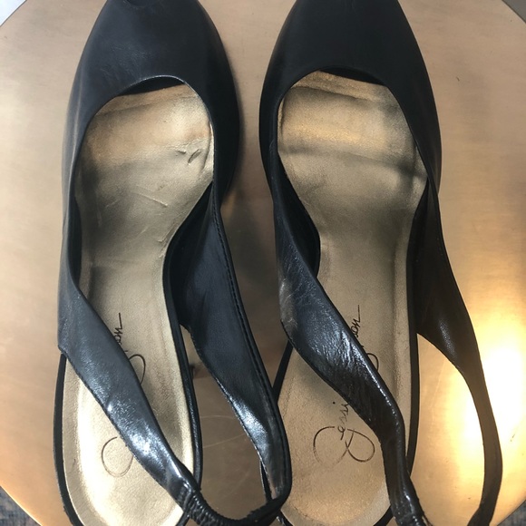 BOGO🖤 JESSICA SIMPSON PEEPTOE BLACK SZ 8.5 - Picture 5 of 7